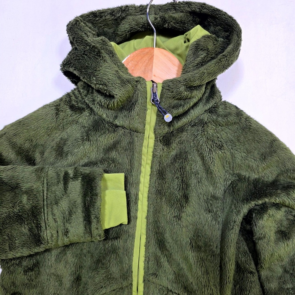 Mountain Hardwear Fleece Jacket Womens XS Green Hooded Monkey Woman OL3327 Zip